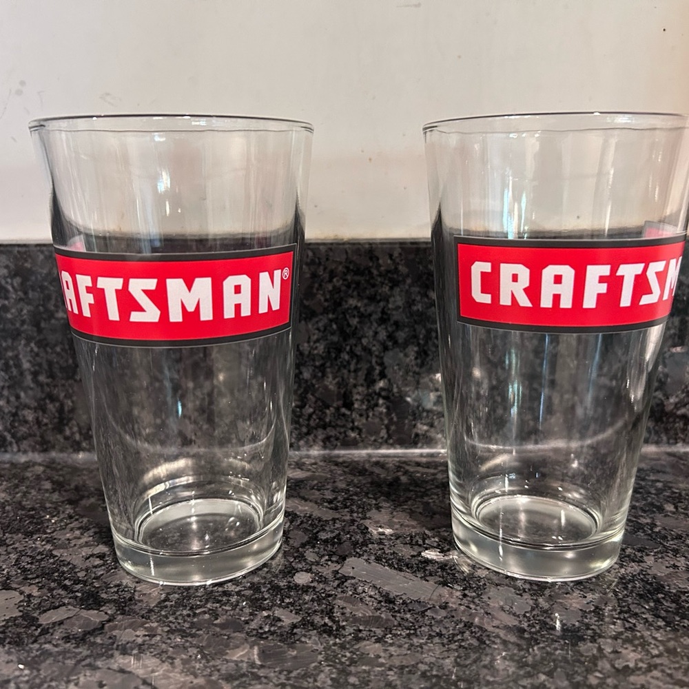Craftsman Red and Clear Glass Tumbler Set